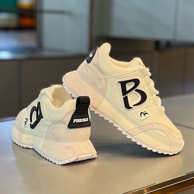 B Suede Arch-Support Heightening Sneakers