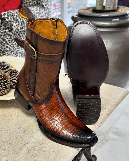 Men's Denim Genuine Leather Casual Boots