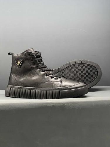 Leather Sneakers With Fleece Lining